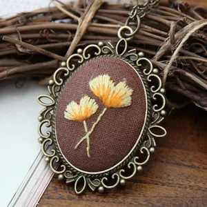 DIY Kits Flower Embroidery Necklace Accessories