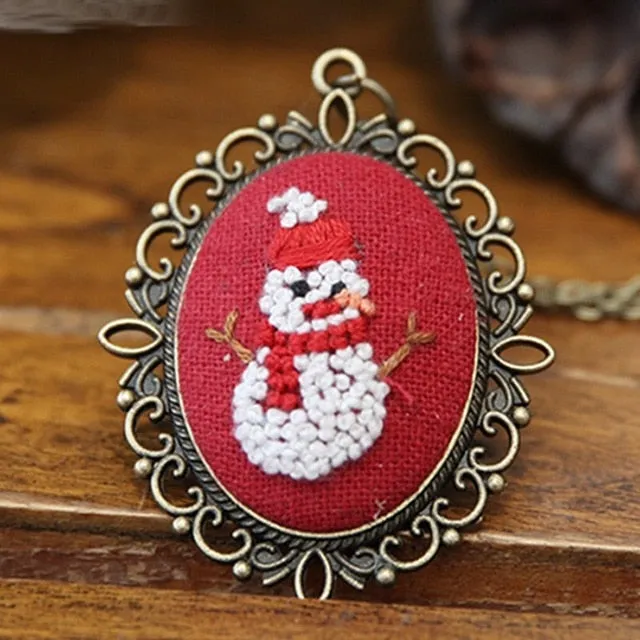 DIY Kits Flower Embroidery Necklace Accessories