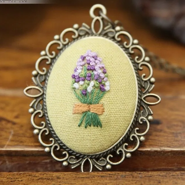 DIY Kits Flower Embroidery Necklace Accessories