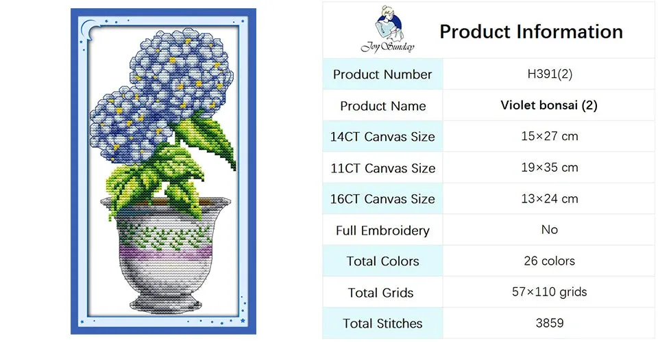 DIY Potted Plants Cross Stitch Kit - Floral Patterns Stamped Canvas for Handmade Embroidery