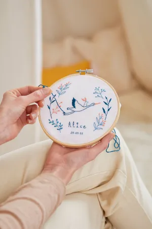 DMC Gift of Stitch Stork Baby Keepsake Embroidery Kit