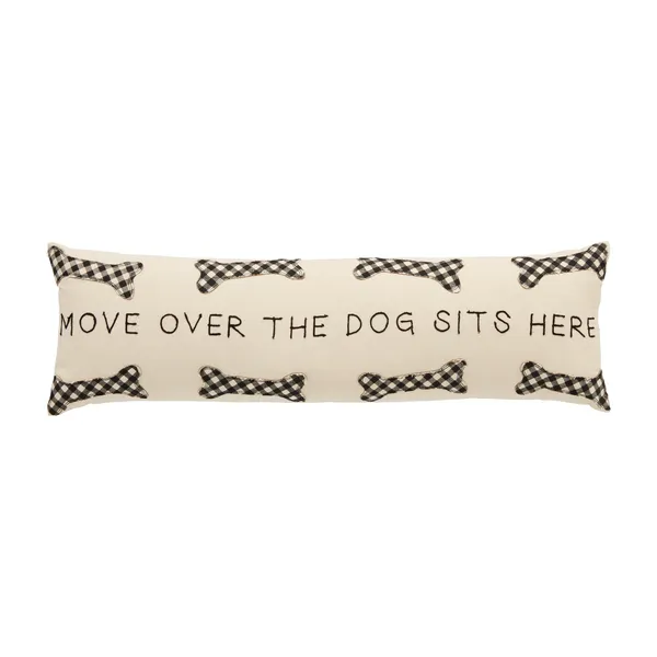 Dog Bone Applique Long Pillow