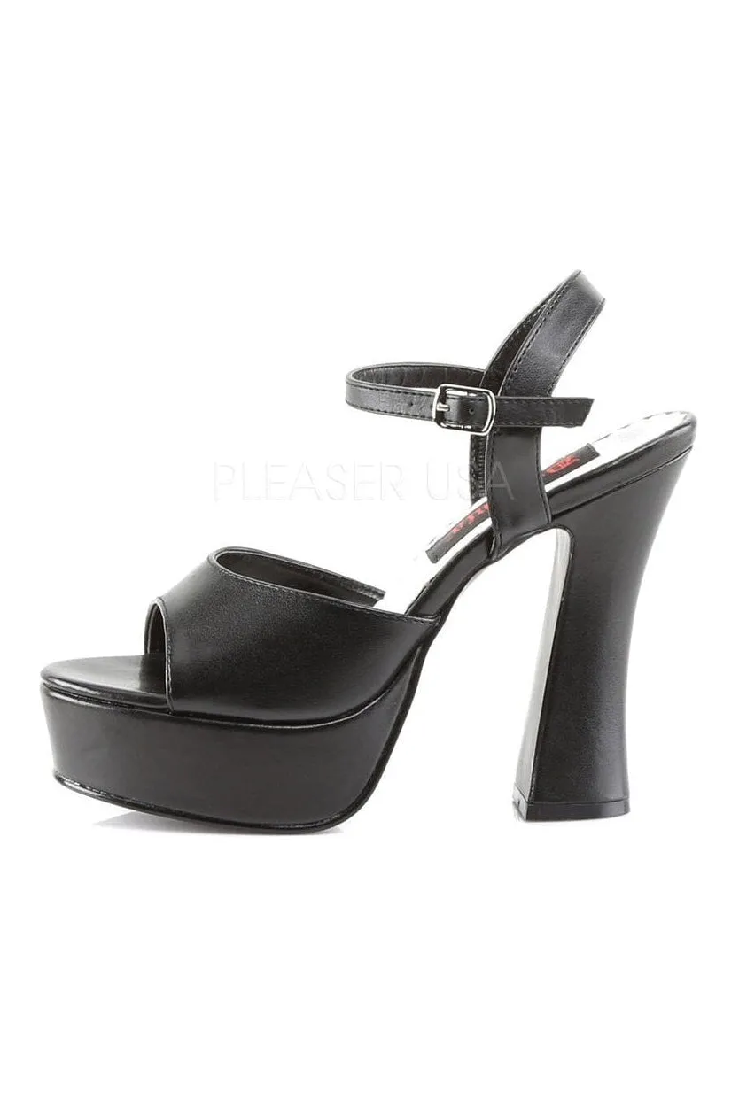 DOLLY-09 Sandal | Black Faux Leather