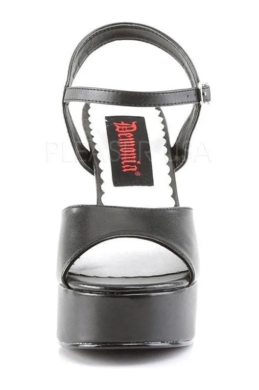 DOLLY-09 Sandal | Black Faux Leather