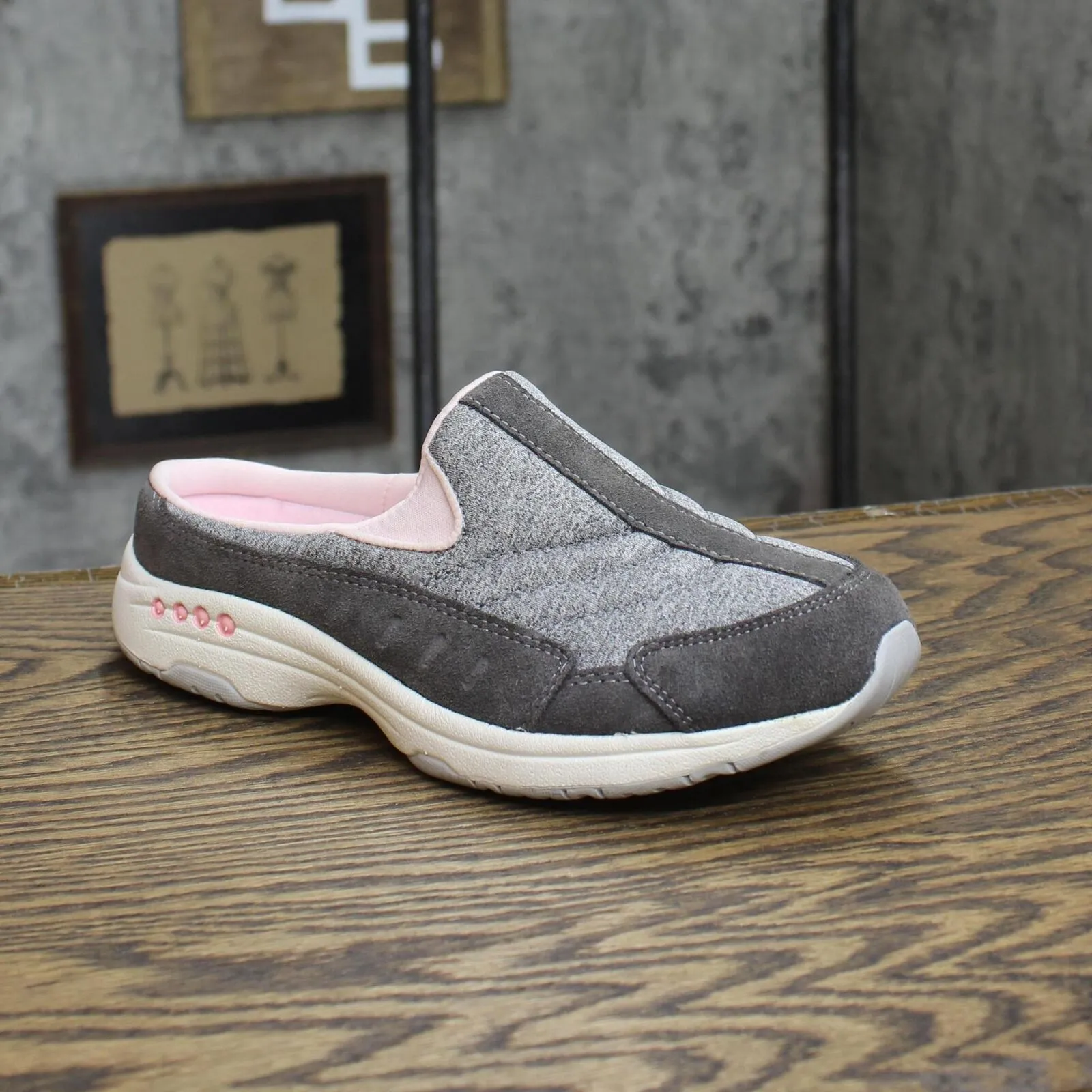 Easy Spirit Traveltime Mule Womens Slip On Shoes Medium Gray 7.5M