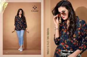 Elegant Girls Short Top - Premium Quality Heavy print Rayon