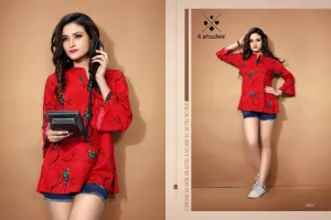 Elegant Girls Short Top - Premium Quality Heavy print Rayon