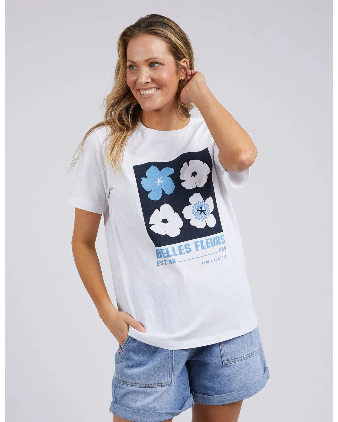 Elm Belle Fleurs Tee - White