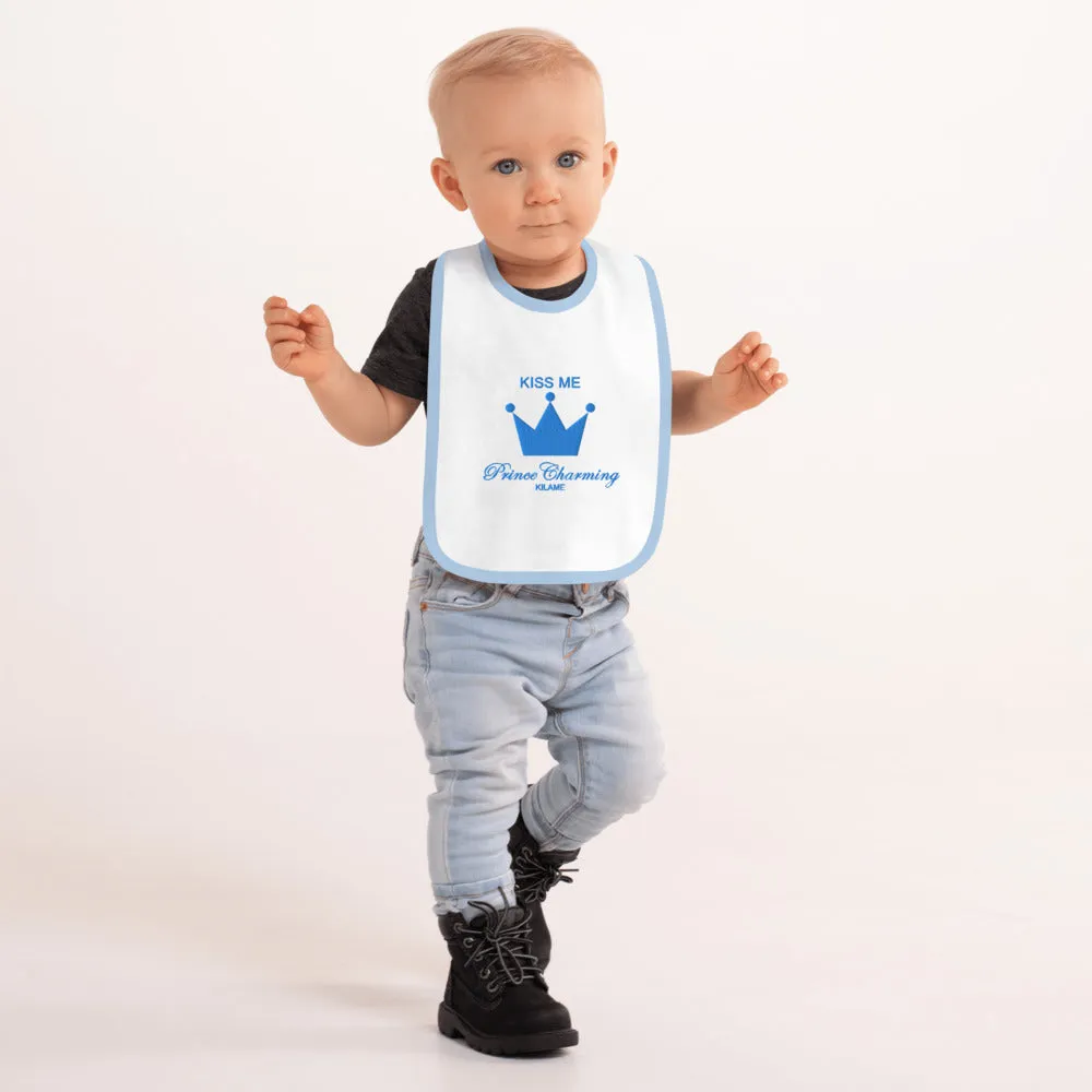 Embroidered Baby Bib 'Prince Crown'