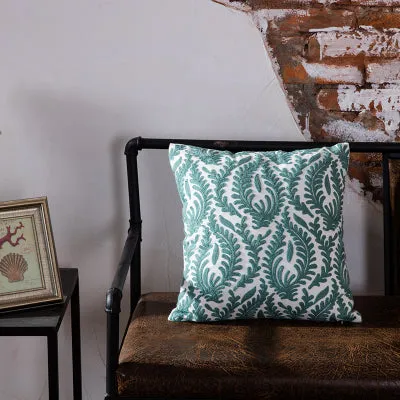 Embroidered Blue Geometric Pillow Cushion Cover - 45x45cm - 10 Designs