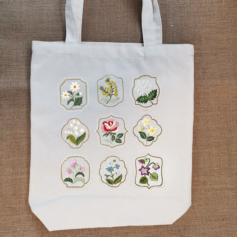 Embroidered Diy Tote Bag Shoulder Bag Couple Canvas Bag
