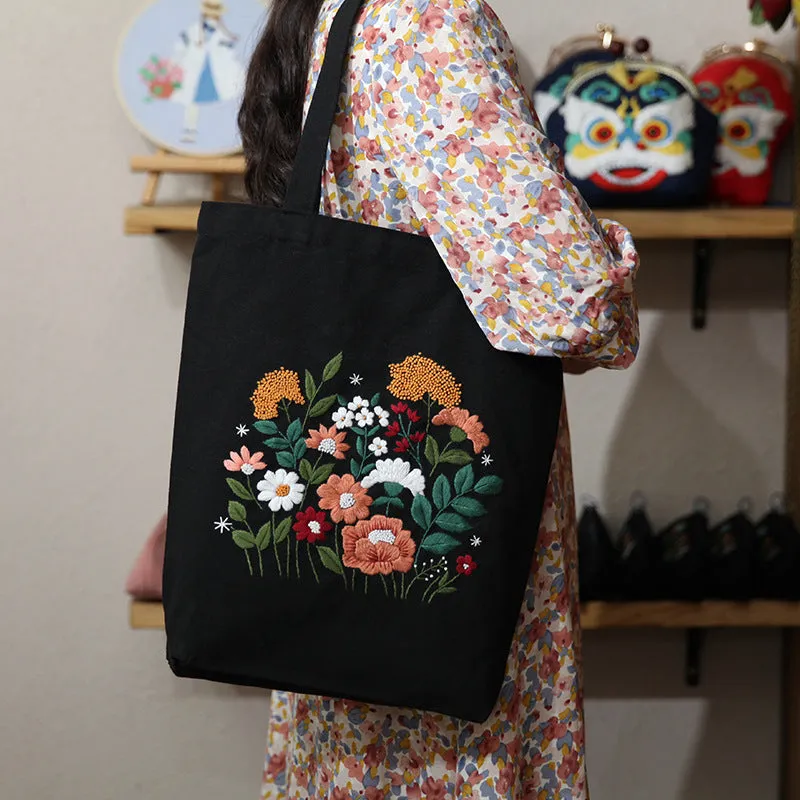 Embroidered Diy Tote Bag Shoulder Bag Couple Canvas Bag