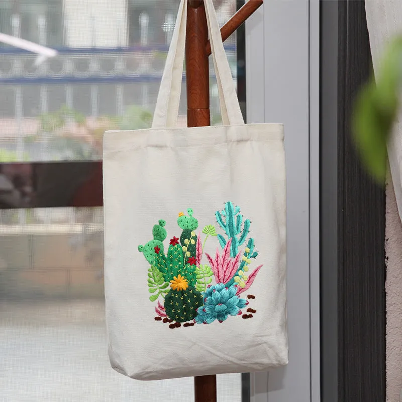 Embroidered Diy Tote Bag Shoulder Bag Couple Canvas Bag