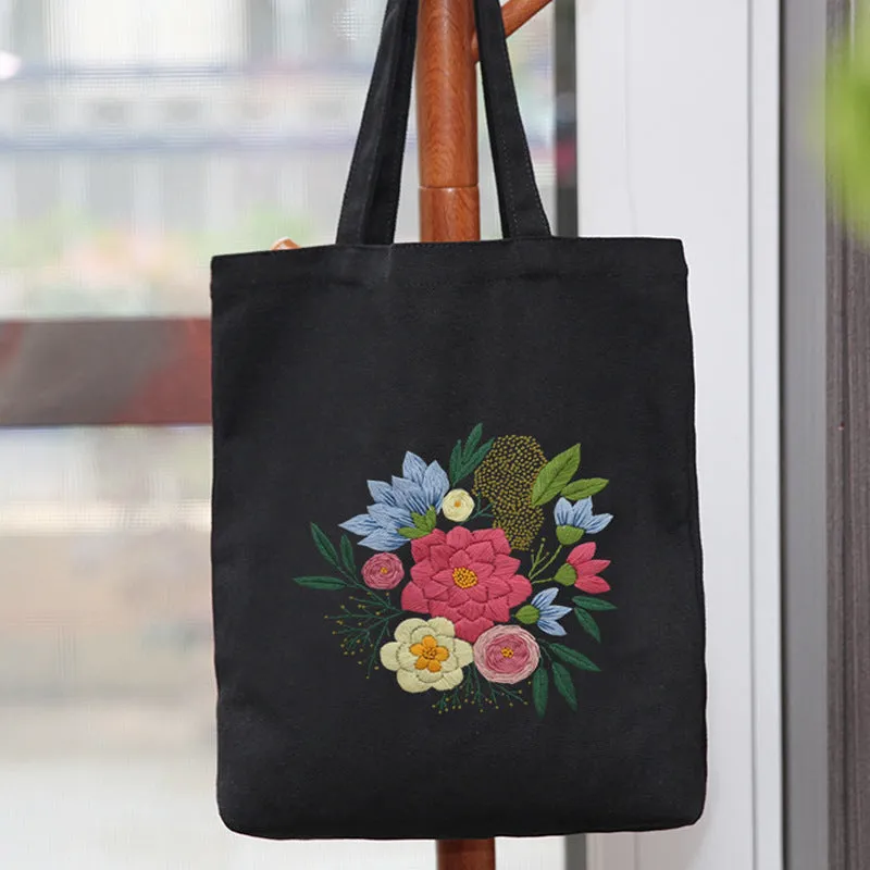 Embroidered Diy Tote Bag Shoulder Bag Couple Canvas Bag
