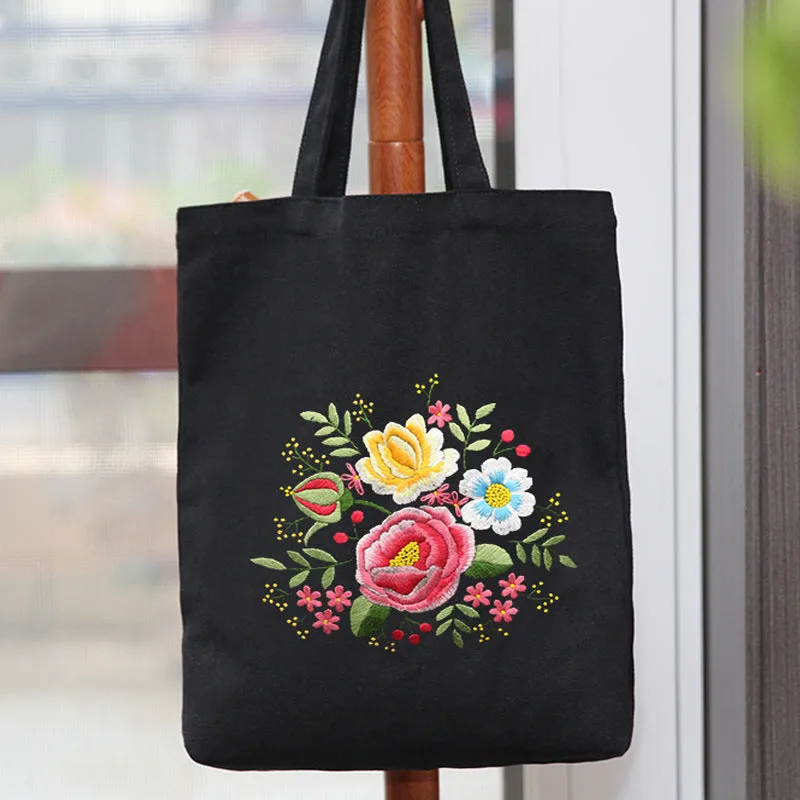 Embroidered Diy Tote Bag Shoulder Bag Couple Canvas Bag