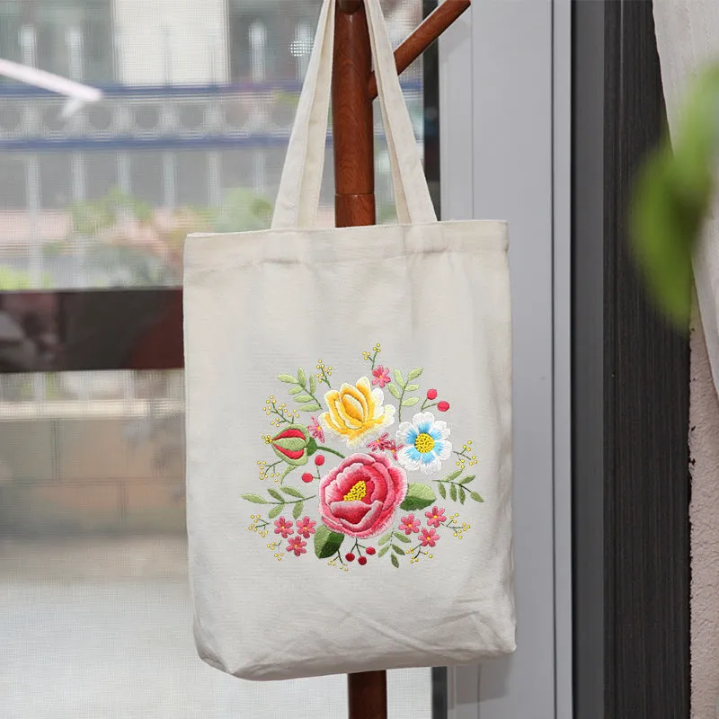 Embroidered Diy Tote Bag Shoulder Bag Couple Canvas Bag