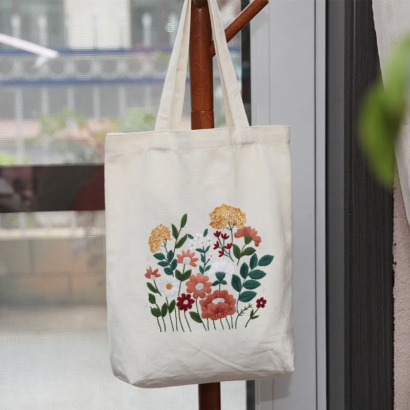 Embroidered Diy Tote Bag Shoulder Bag Couple Canvas Bag