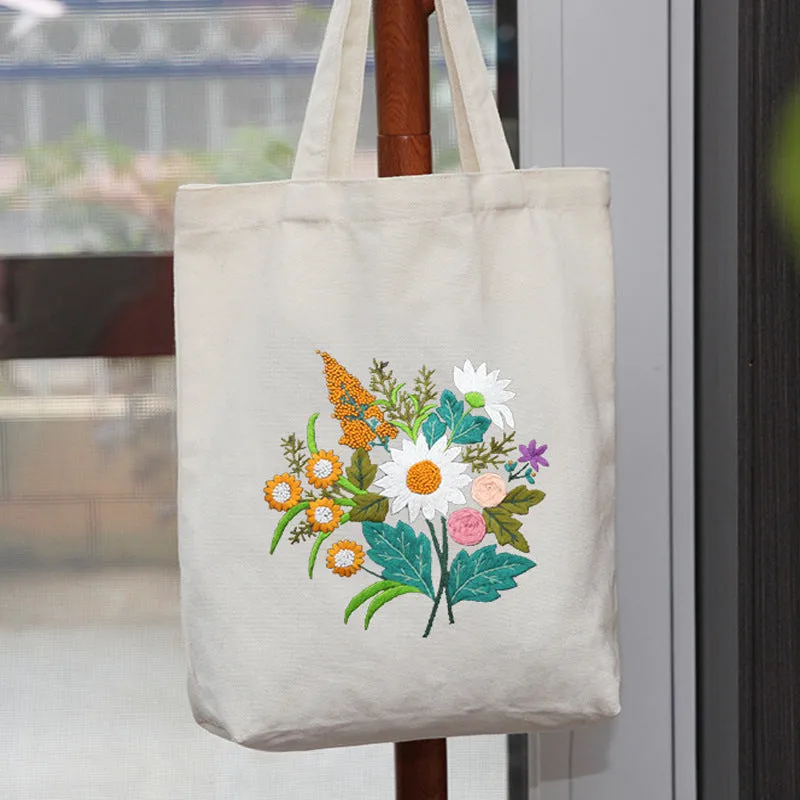 Embroidered Diy Tote Bag Shoulder Bag Couple Canvas Bag