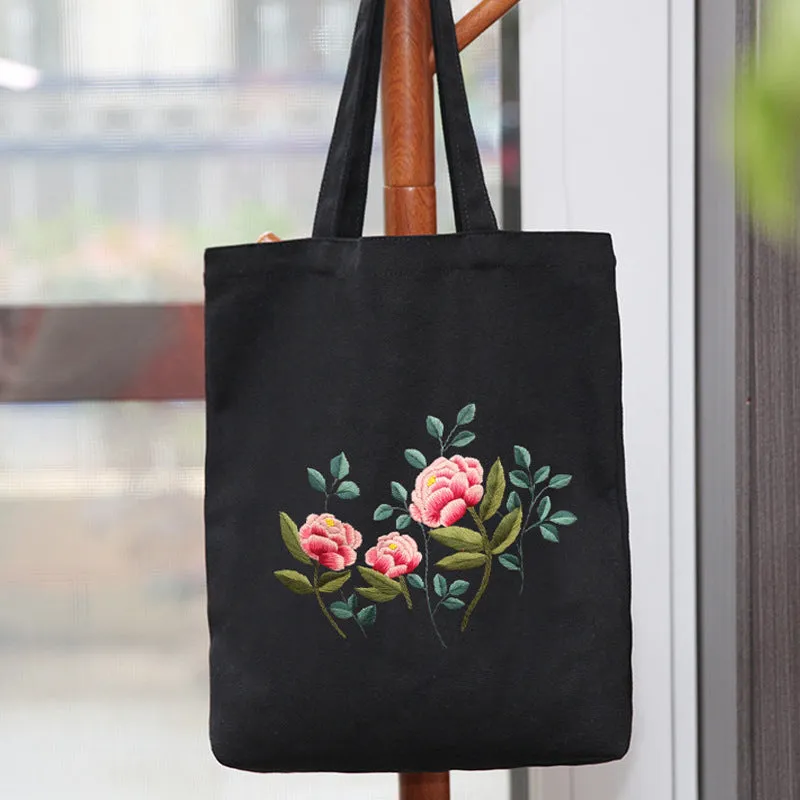 Embroidered Diy Tote Bag Shoulder Bag Couple Canvas Bag