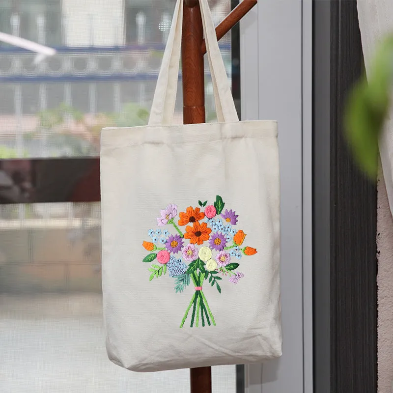 Embroidered Diy Tote Bag Shoulder Bag Couple Canvas Bag