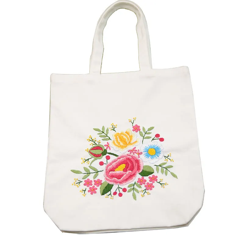 Embroidered Diy Tote Bag Shoulder Bag Couple Canvas Bag