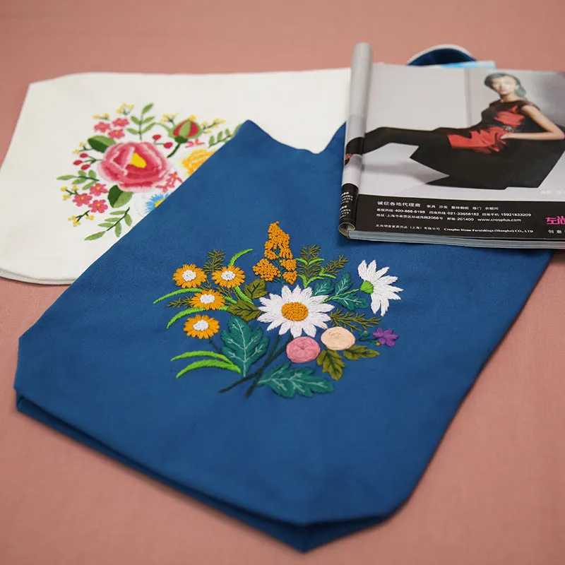 Embroidered Diy Tote Bag Shoulder Bag Couple Canvas Bag