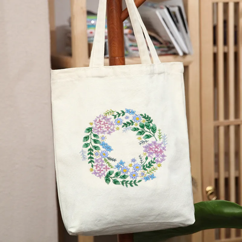 Embroidered Diy Tote Bag Shoulder Bag Couple Canvas Bag