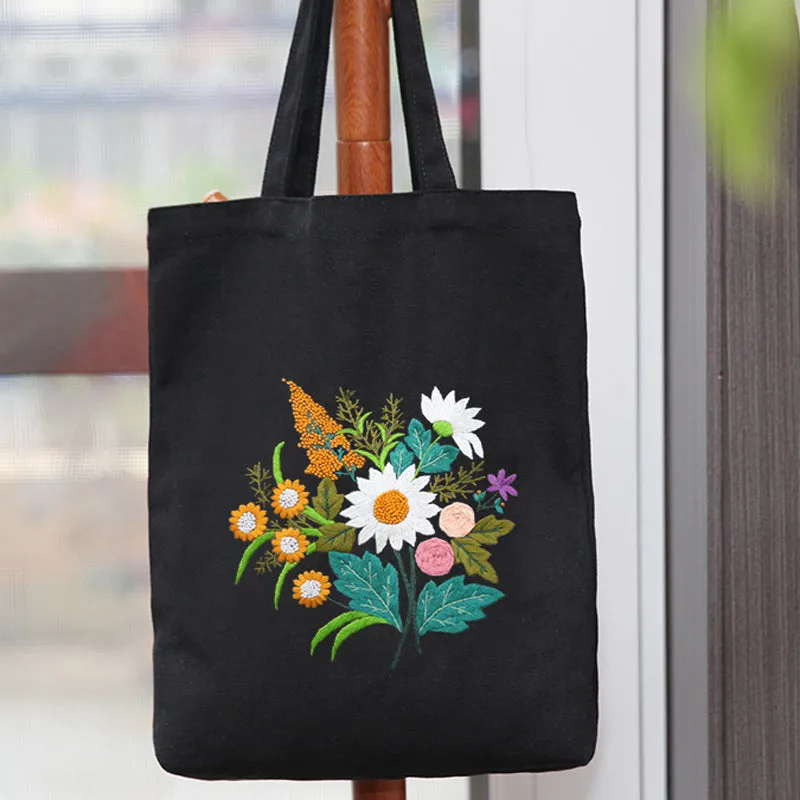 Embroidered Diy Tote Bag Shoulder Bag Couple Canvas Bag
