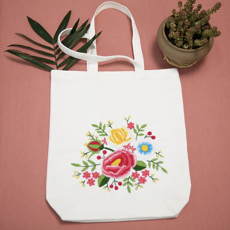 Embroidered Diy Tote Bag Shoulder Bag Couple Canvas Bag