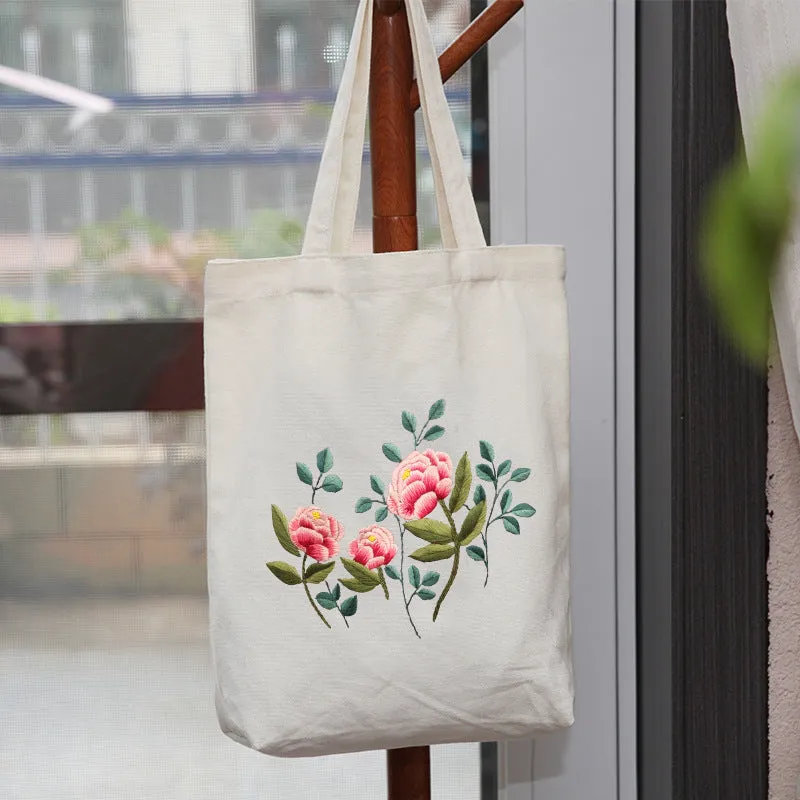 Embroidered Diy Tote Bag Shoulder Bag Couple Canvas Bag