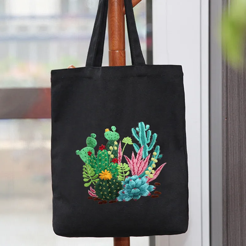 Embroidered Diy Tote Bag Shoulder Bag Couple Canvas Bag