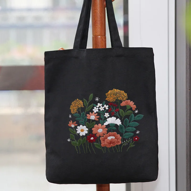 Embroidered Diy Tote Bag Shoulder Bag Couple Canvas Bag