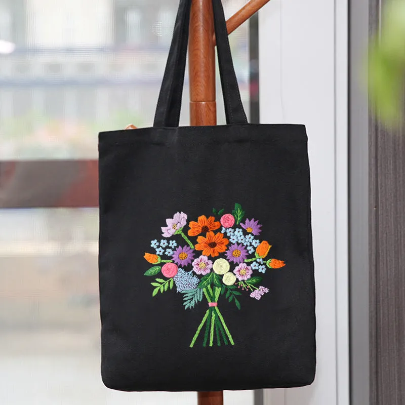 Embroidered Diy Tote Bag Shoulder Bag Couple Canvas Bag