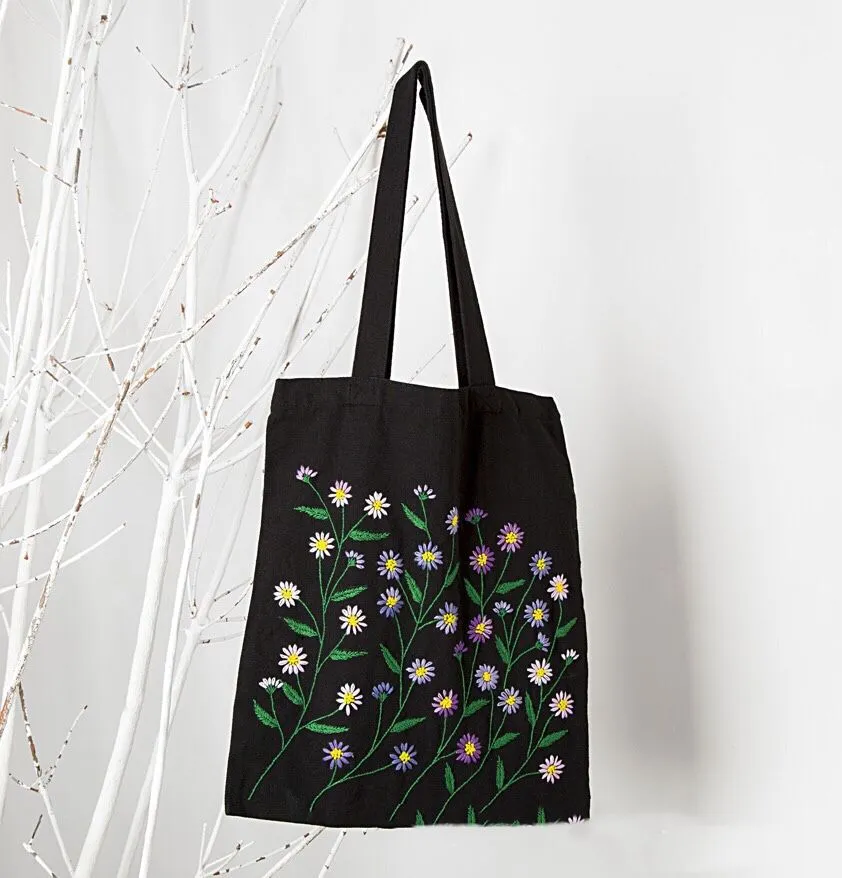 Embroidery Canvas Bag Kit DIY Adult Handmade Beginner Material Bag Grass