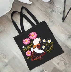 Embroidery Canvas Bag Kit DIY Adult Handmade Beginner Material Bag Young Girl