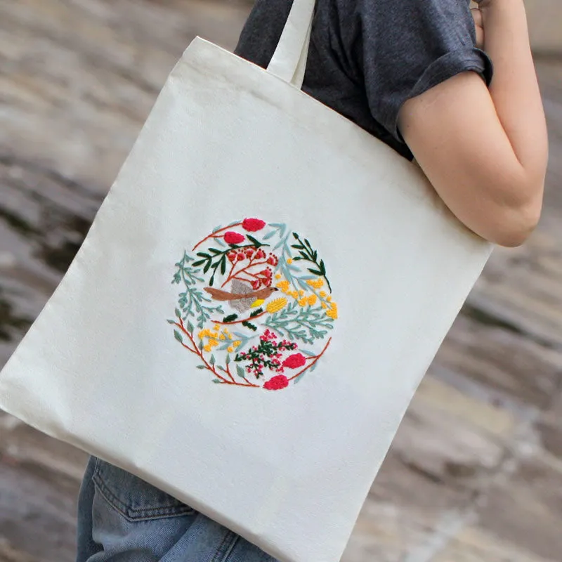 Embroidery Kit Bag Cross Stitch Cotton Canvas Bag Su Embroidery