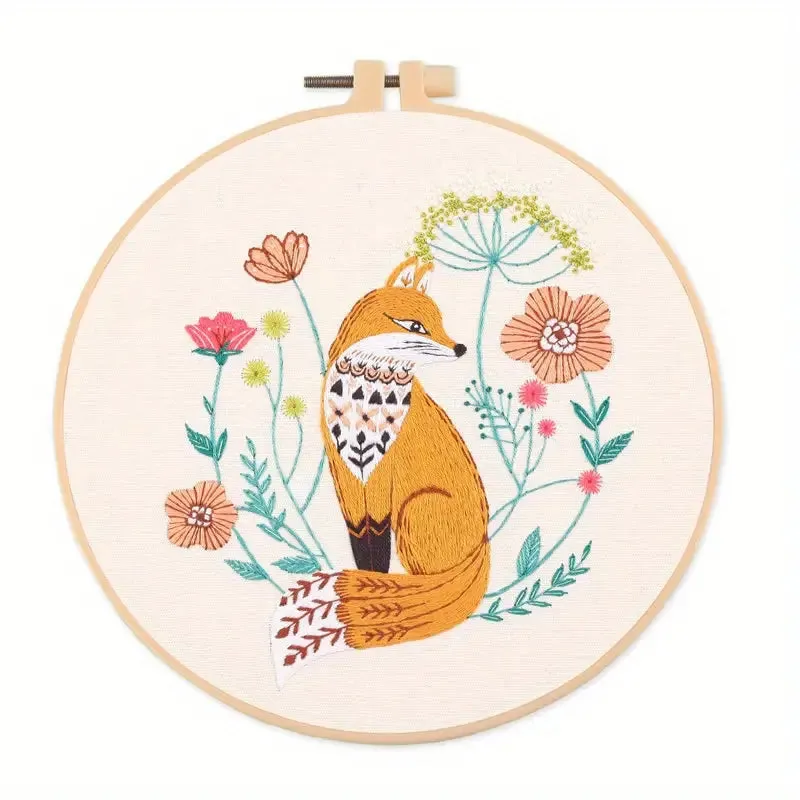 Embroidery Kits, Starter Kit with Fox