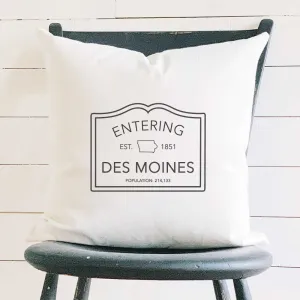 Entering City Sign Custom - Square Canvas Pillow