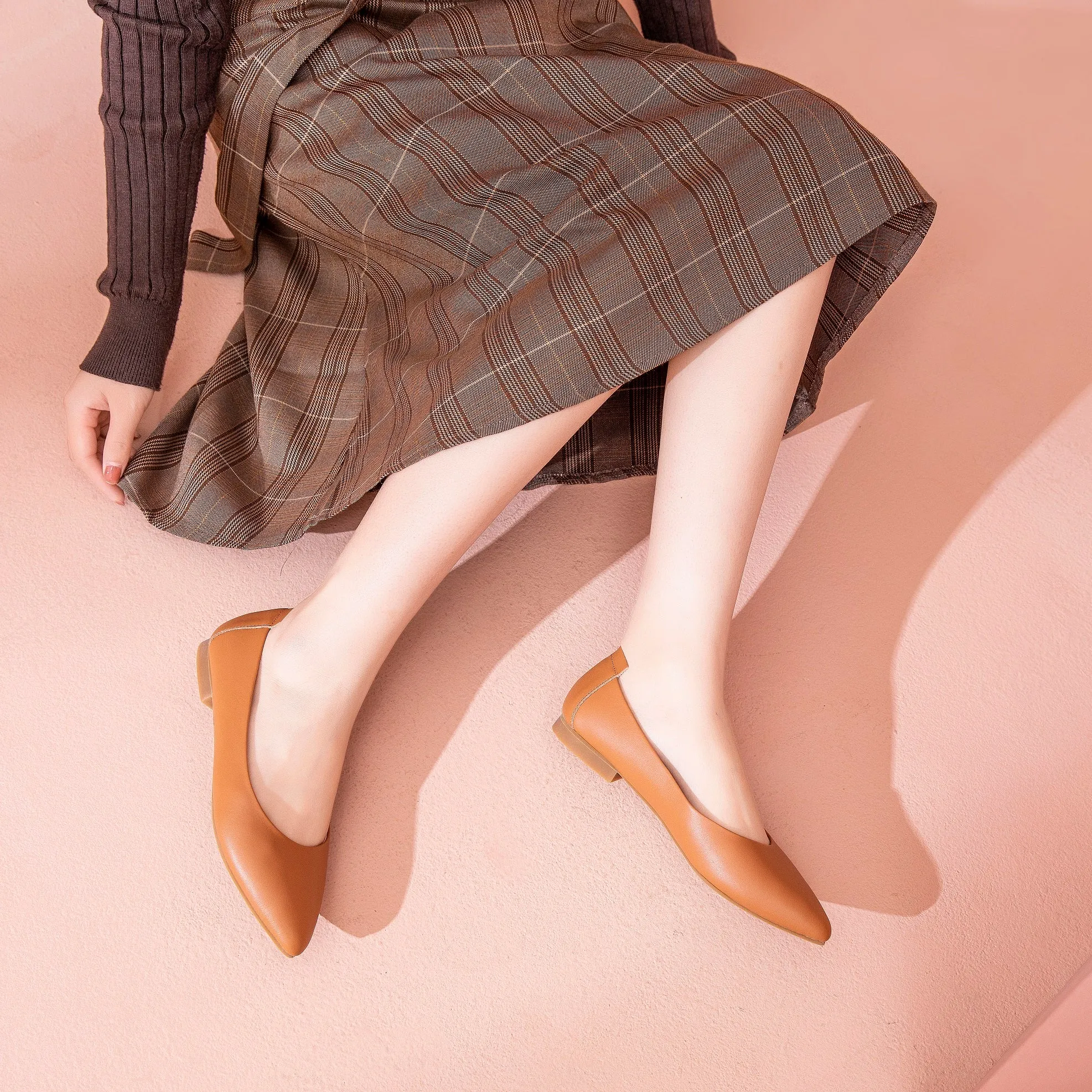 Extremely Soft Flats Shoes, Caramel