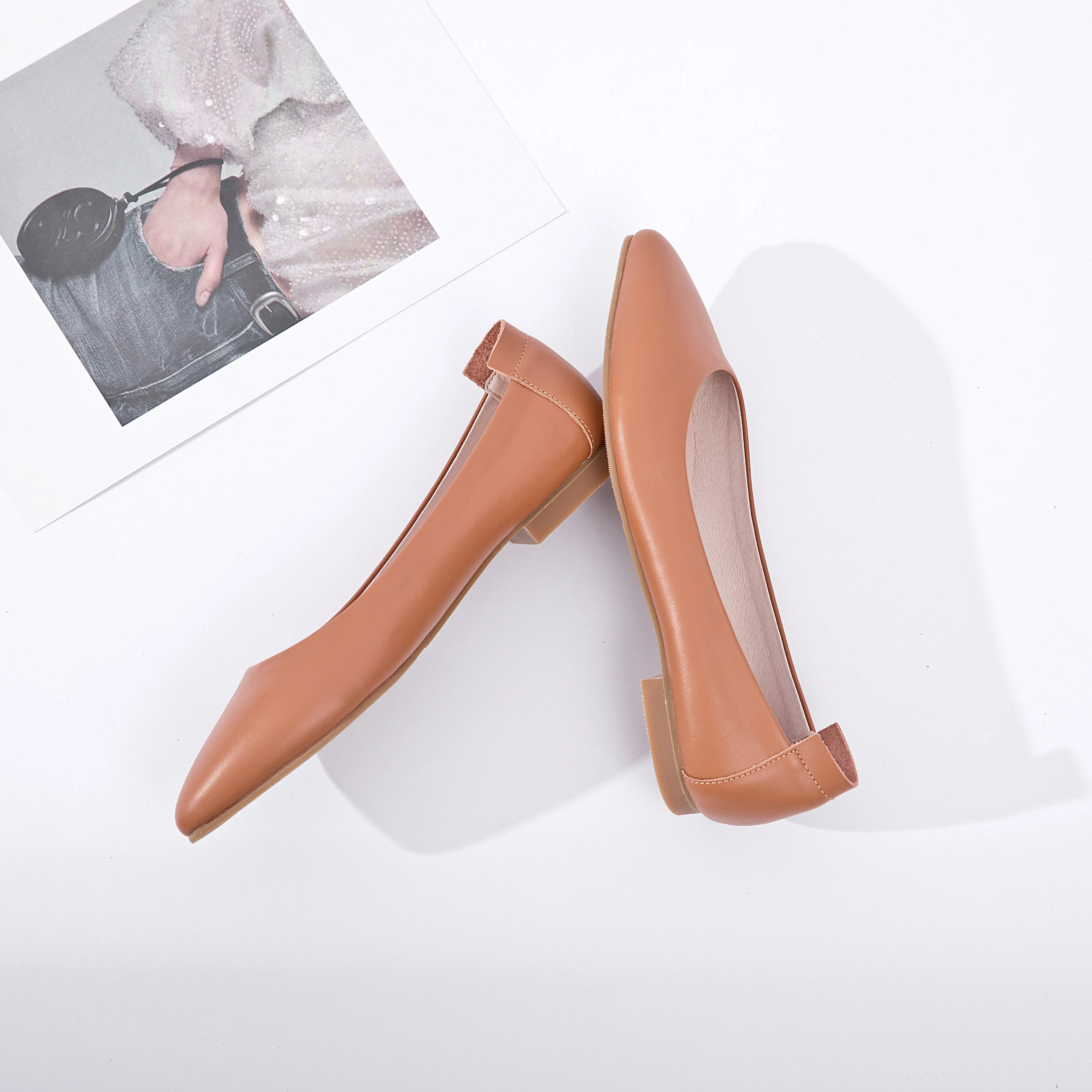 Extremely Soft Flats Shoes, Caramel