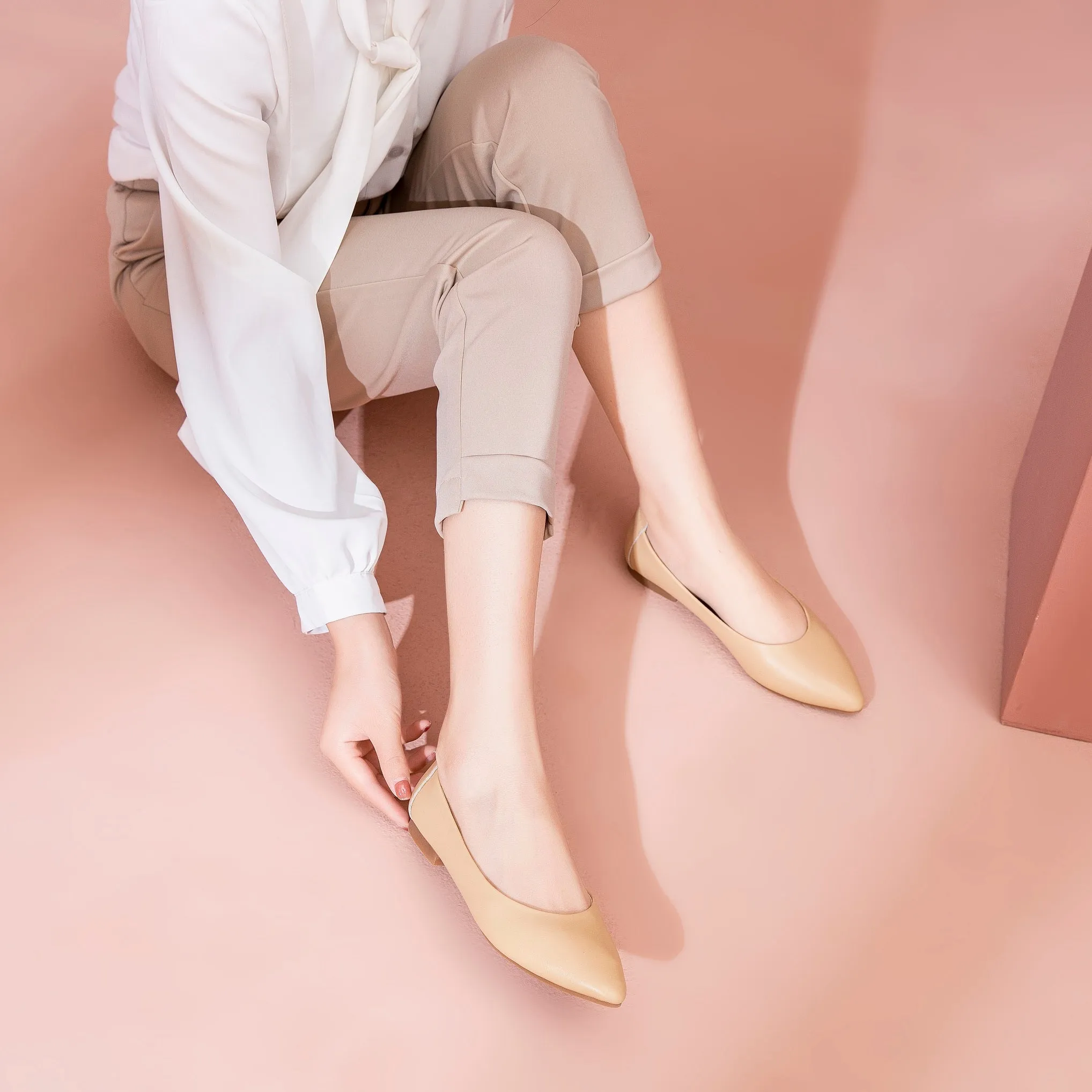 Extremely Soft Flats Shoes, Light Beige