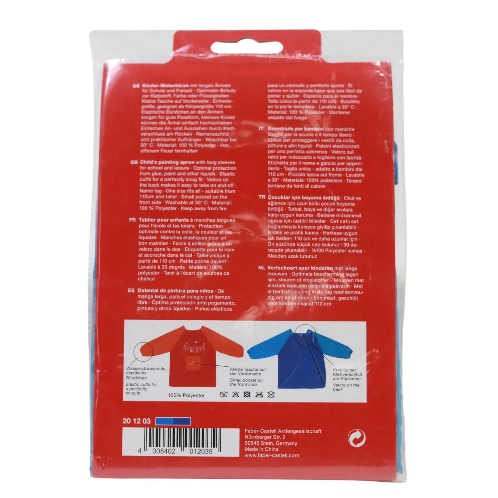 Faber-Castell - Blue Painting Apron For Young Artist