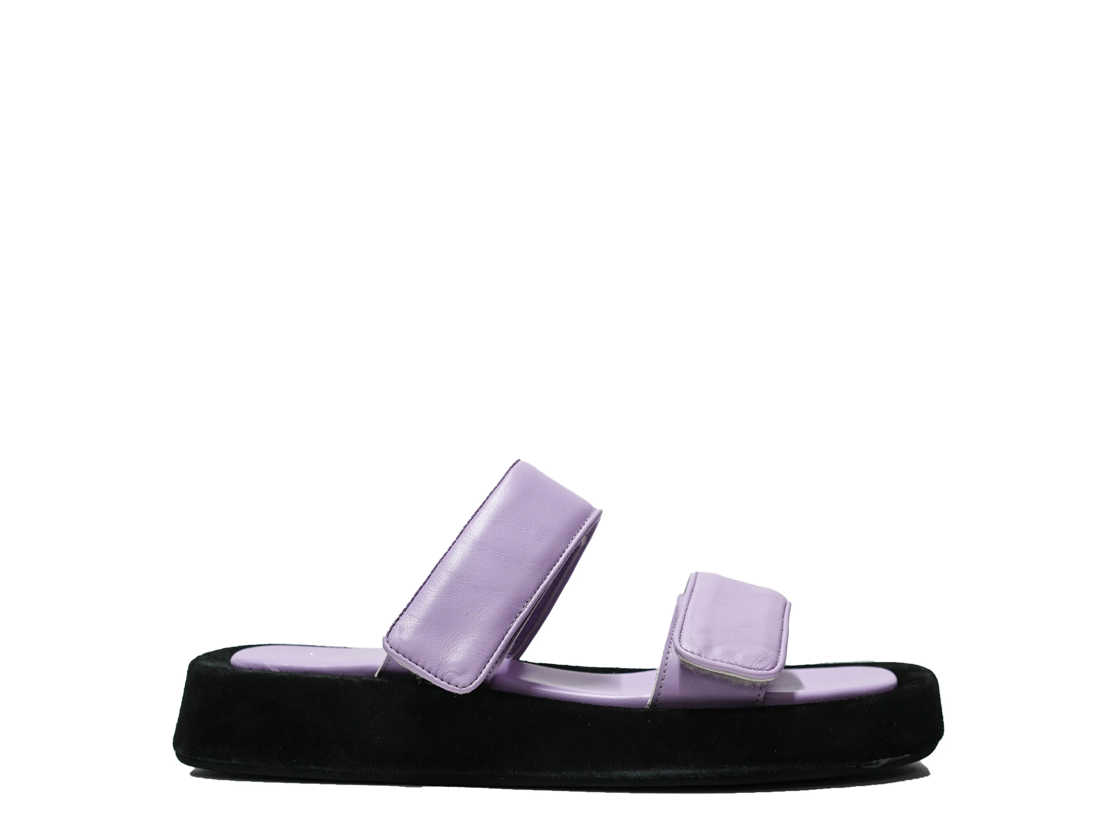 Fabio Rusconi Women’s Lavendar Leather & Suede Velcro Slide HELGA