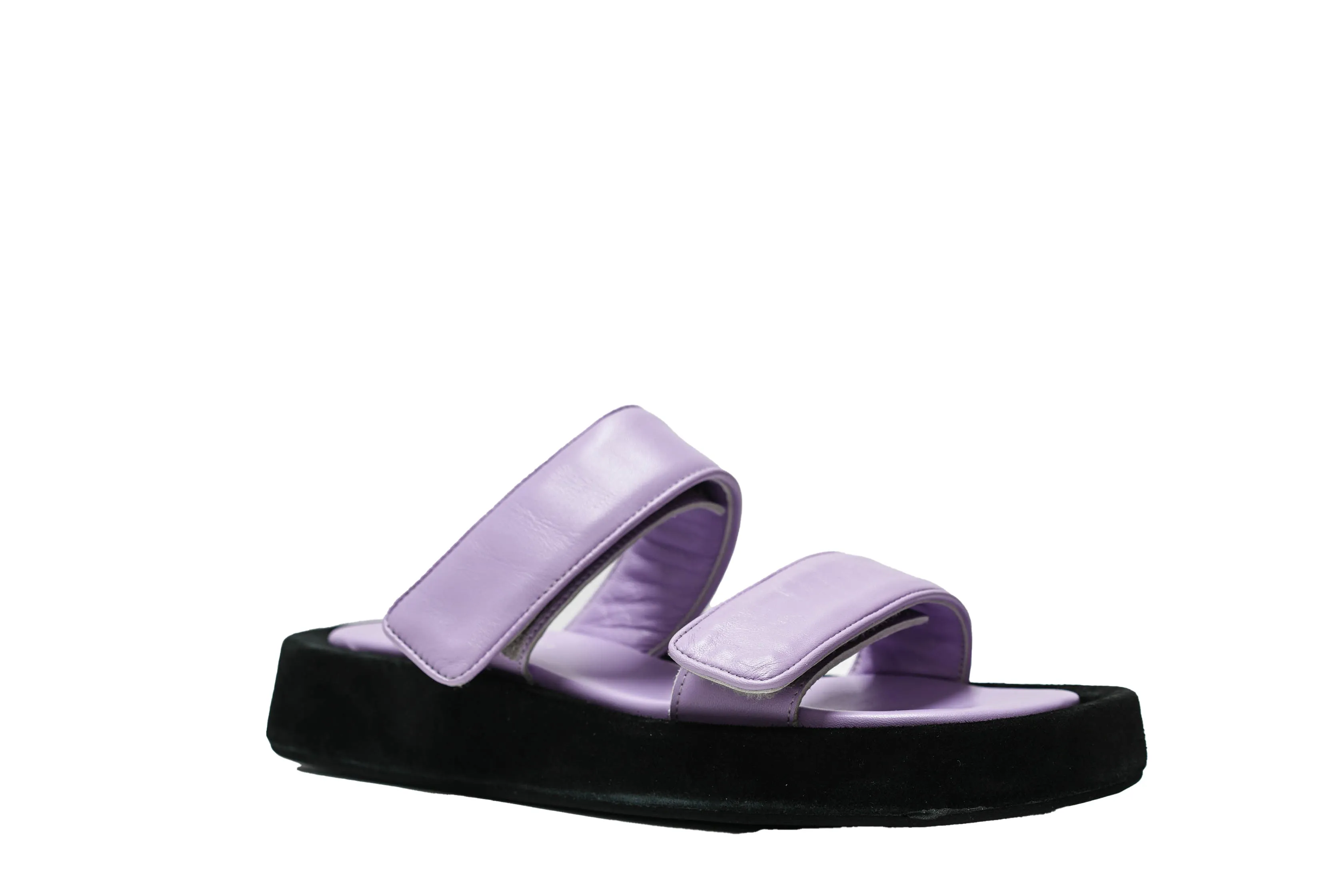 Fabio Rusconi Women’s Lavendar Leather & Suede Velcro Slide HELGA