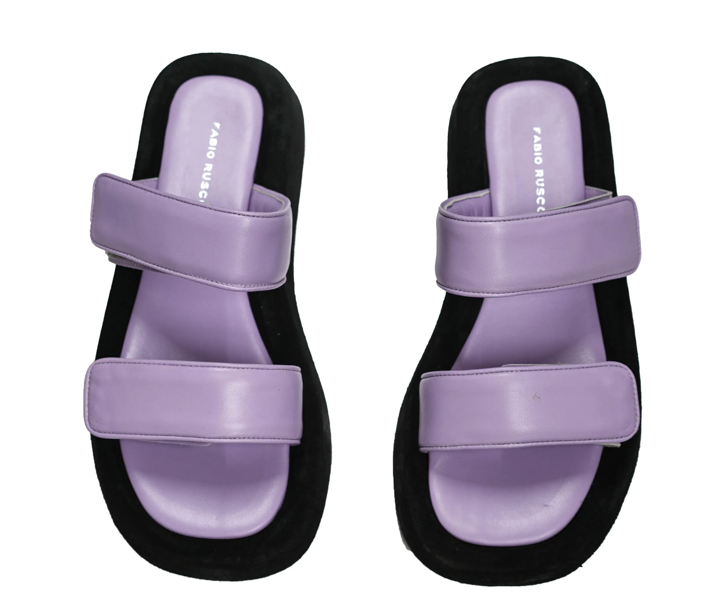 Fabio Rusconi Women’s Lavendar Leather & Suede Velcro Slide HELGA