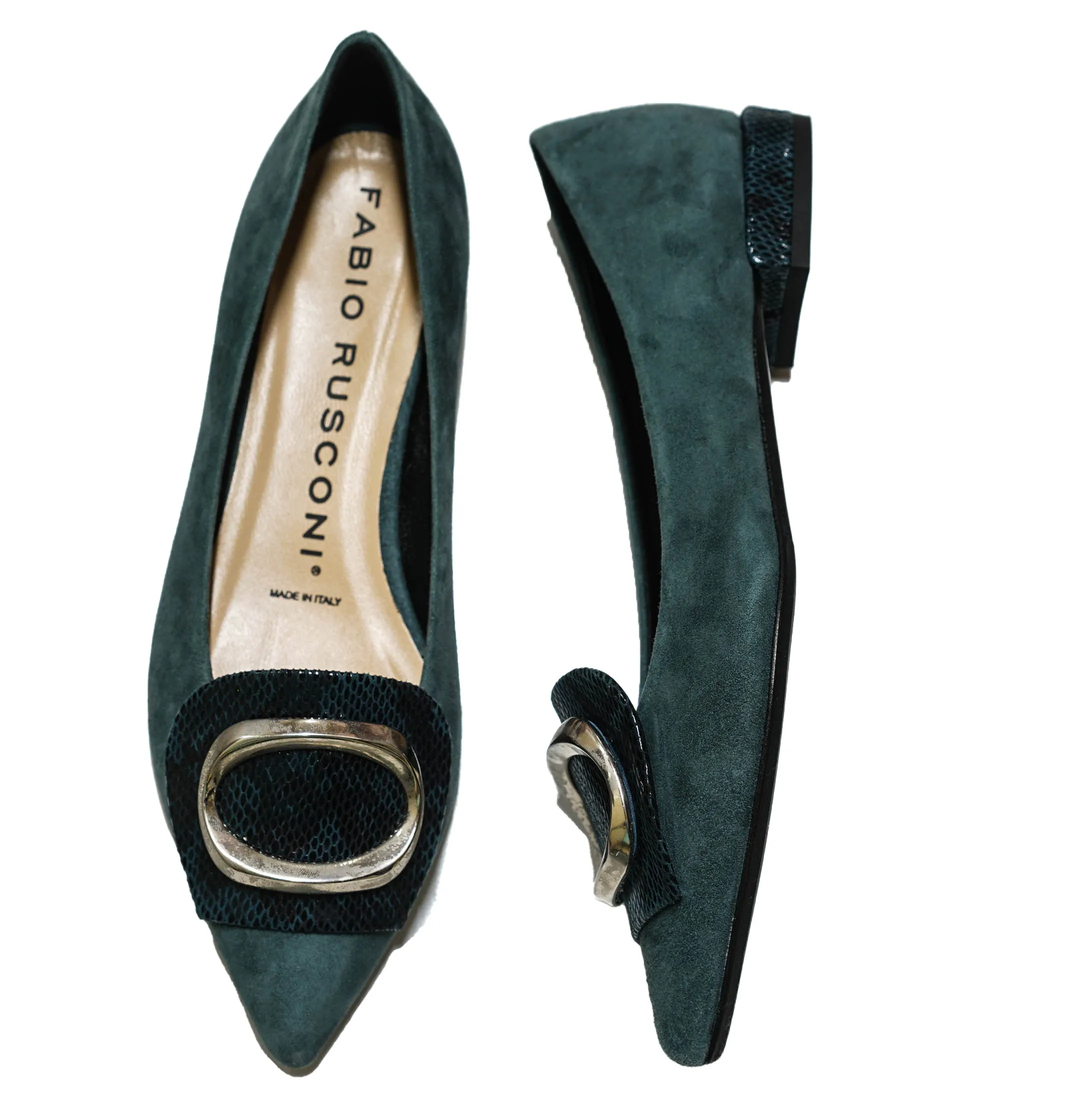 Fabio Rusconi Women’s Teal Snake Print Shoe F5625