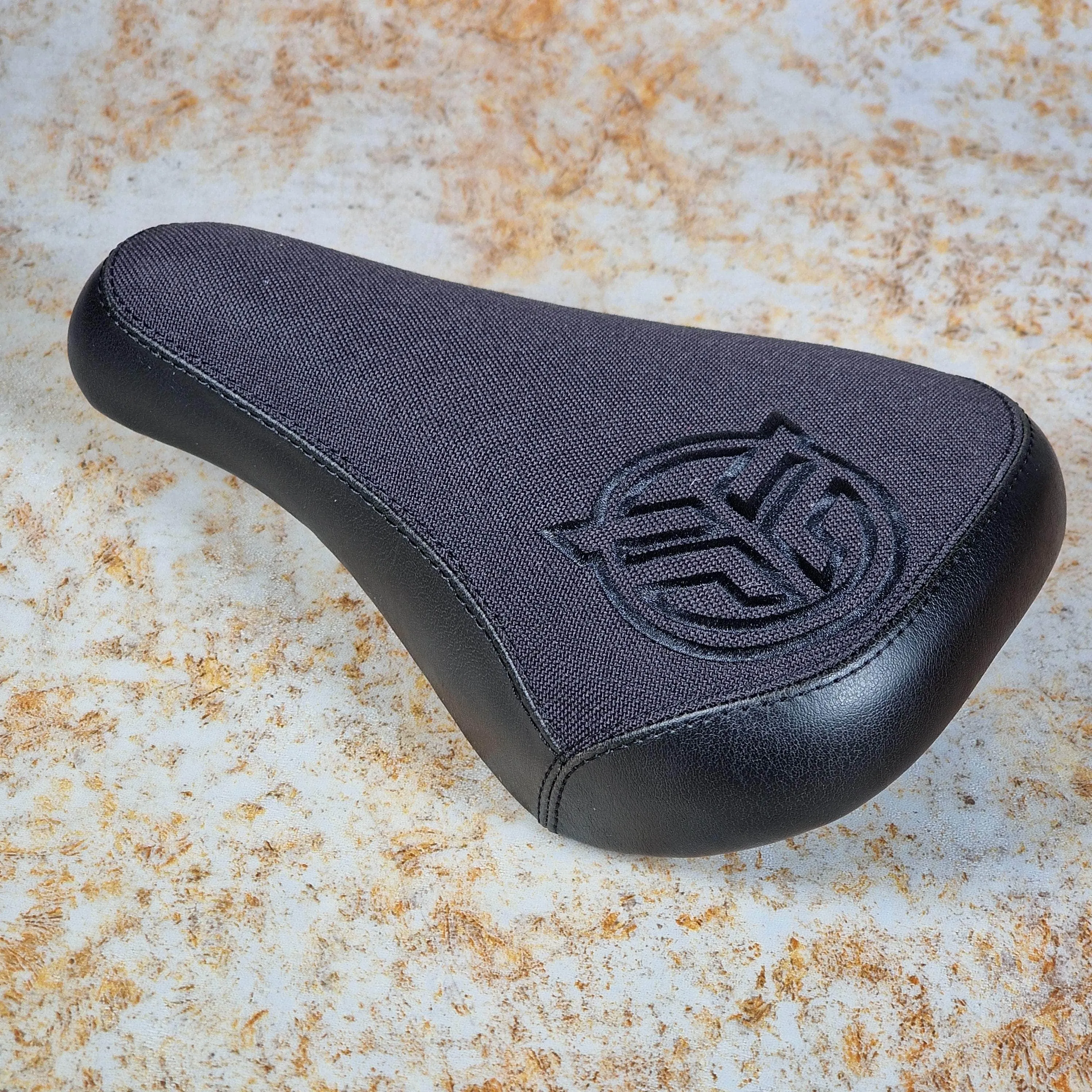 Federal Mid Stealth Logo Seat Black with Faux Leather Panels and Black Embroidery