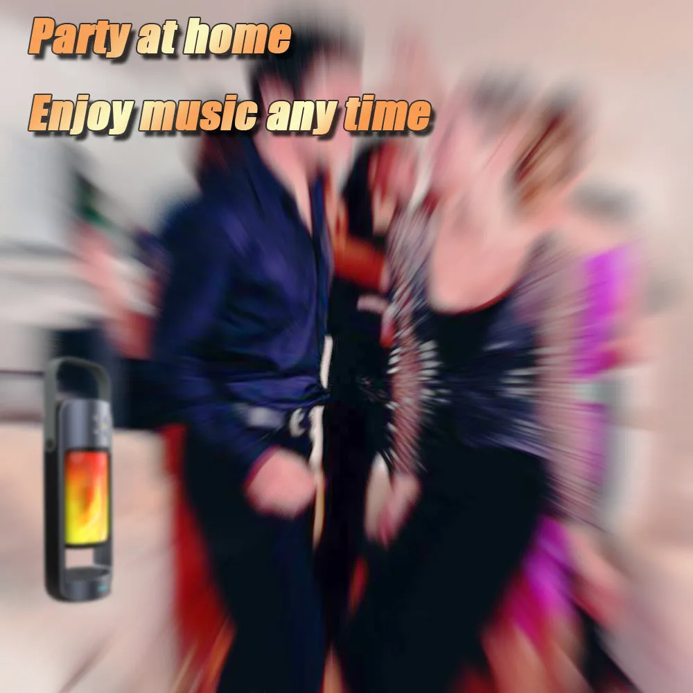 Flame Lights TF Card Deep Bass Bluetooth Loudspeaker U Disk HIFI 3D Stereo Multifunction Aux Support Night Lamp Wireless Charger Bluetooth Speaker  As shown