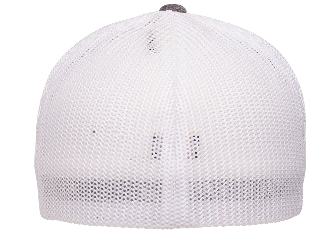 FLEXFIT® Melange Trucker Cap Dark Heather/White