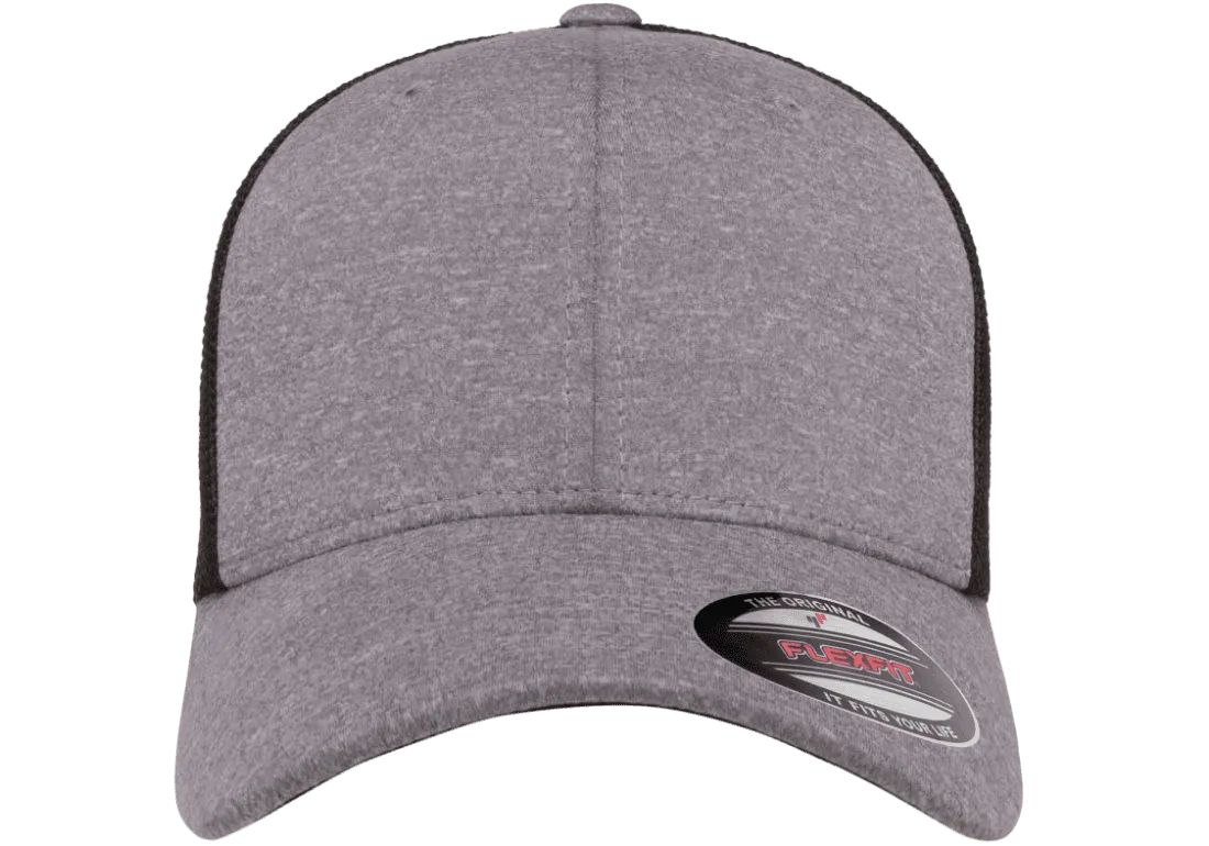 FLEXFIT® Melange Trucker Cap Heather/Black